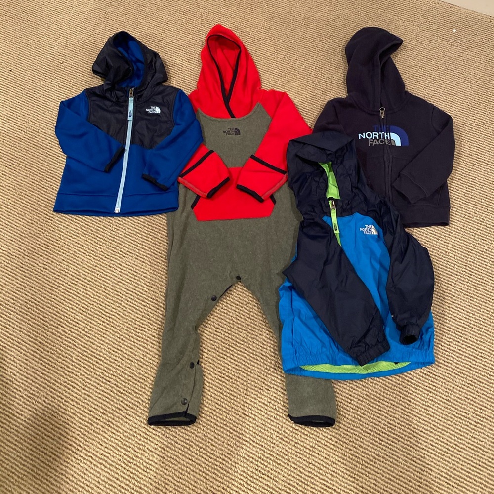 Four The North Face Boys 12-18 month jackets